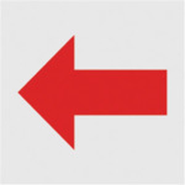 【メーカー在庫あり】 TSN100M2TMR マークステッカー 100×100 「矢印」マーク 透明地 赤文字 1枚入 TSN-100-M2-TMR JP店