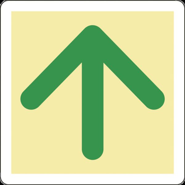 【メーカー在庫あり】 (株)日本緑十字社 緑十字 蓄光式避難誘導ステッカー標識 ↑矢印 蓄光B 300×300mm エンビ 床用 069002 JP店