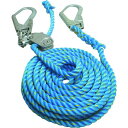 【メーカー在庫あり】 NEWTETORONWF1610BLUE 青色ニューテトロン水平親綱 16mmΦ×10m 両端フック、片側緊張器付 NEW-TETORON-WF1610BLUE JP店(4)