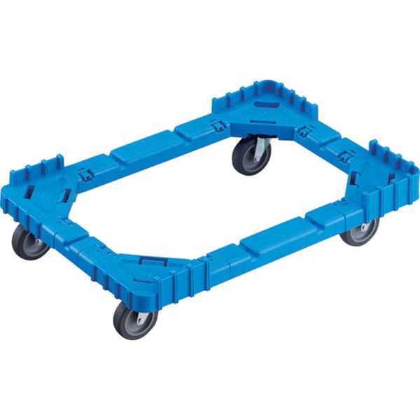 【メーカー在庫あり】 OCD50BB OCドーリー 50Lオリコン用 エラストマー車輪 4輪自在 片側ガード無し ブルー OCD-50B-B JP店