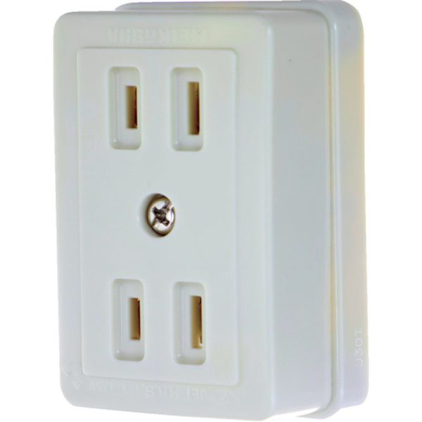 ・汎用的な露出コンセントです。・設備工事用。・定格：2P15A125V・幅(mm)：48・長さ(mm)：72・厚さ(mm)：29.5・色：白・タイプ：露出・極数：2P・生産国 日本・JANコード 4550414223787・質量 75g・コード：257-2526 ・品目：TMR2741WTMR2741W楽天 JP店　