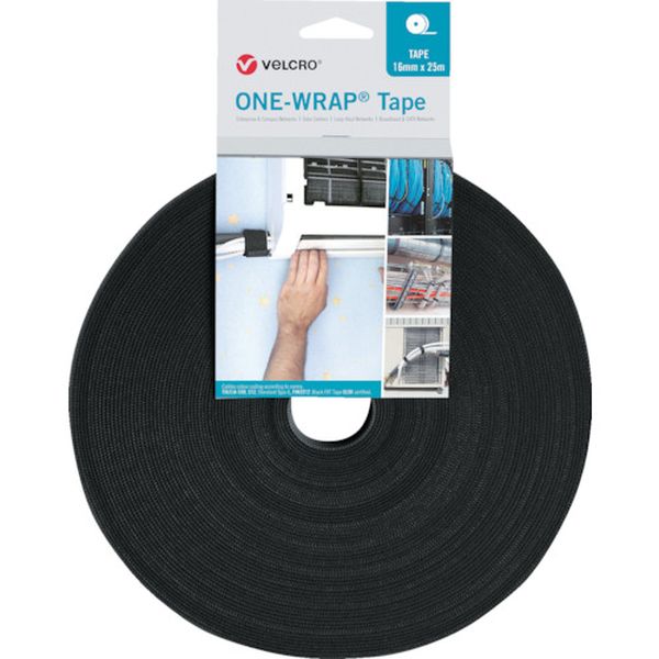 【メーカー在庫あり】 VELOW64101 ヴェルクロ［［R上］］ ONE-WRAP［［R上］］ テープ 幅10mm×長さ25m 黒 VEL-OW64101 HD店