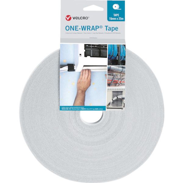 【メーカー在庫あり】 VELOW64152 ヴェルクロ［［R上］］ ONE-WRAP［［R上］］ テープ 幅25mm×長さ25m 白 VEL-OW64152 JP店