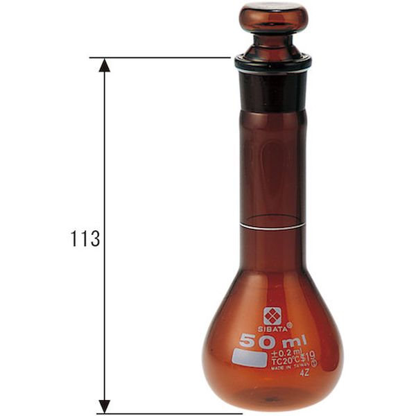 【メーカー在庫あり】 02309050 柴田科学(株) SIBATA メスフラスコ 茶 短形 50mL 023090-50 JP店