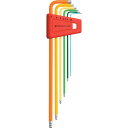 【メーカー在庫あり】 212LH5RB ボール付ロング六角棒レンチ6本セット(レインボー)(パックナシ) 212LH-5RB JP店