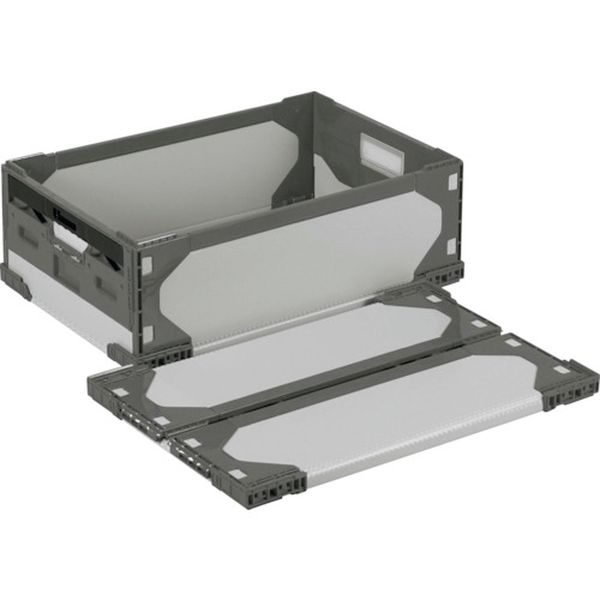 【メーカー在庫あり】 リットハイブリッド折りたたみコンテナ 611549 LT-RS-SS47グレー/グレー630×420×..
