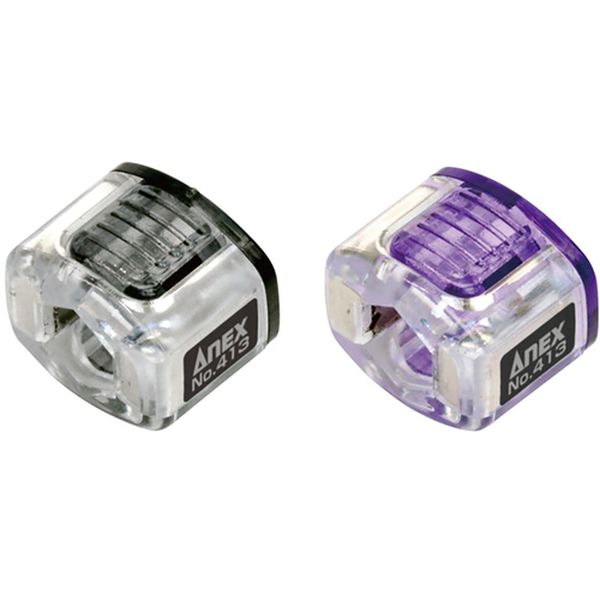 ・短い45mmの電動ビットにも使えます。・強力ネオジム磁石でネジを落とさずしっかりキャッチします。・脱磁もできます。・電動ビット・ドライバー軸のマグネット力の大幅アップに。・厚さ(mm)：12・幅(mm)：15・全長(mm)：12・色：黒透明と紫透明・適応サイズ(mm)：φ6.35、六角ビット6.35・適合サイズ(mm)：φ6.35、六角ビット6.35・対辺6.36mm六角軸対応・本体：PC、ネオジウム磁石・脱磁は完全に磁力を抜くことはできません。・磁力を弱める際に使用してください。・生産国 日本・JANコード 4962485094393・質量 7g・コード：266-8845 ・品目：413KV413-KV楽天 JP店　