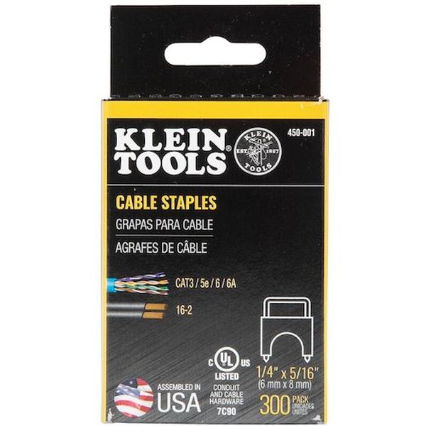 【メーカー在庫あり】 450001 KLEIN KLEIN ケーブルタッカ用絶縁ステープル 6.4mm×...