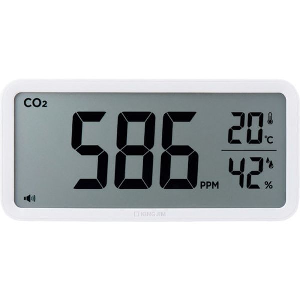 【メーカー在庫あり】 CD100W (株)キングジム キングジム JIM ザラ-ジCO2モニタ- シロ CD100-W JP店