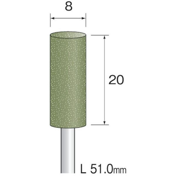 【メーカー在庫あり】 ミニター(株) ミニモ 研磨用ゴム砥石 GC ミディアム＃220 φ8 (10本入) DB3522 JP店