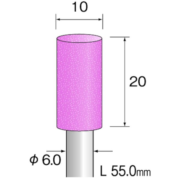 【メーカー在庫あり】 ミニター(株) ミニモ 研磨用ゴム砥石 WA ハード＃600 φ10 (5本入) DB4204 JP店