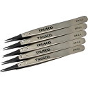 【メーカー在庫あり】 EP0.4M5 トラスコ中山(株) TRUSCO まとめ買い ESDチップピンセット 先細型 先端幅0.4mm 5本入り EP-0-4-M...