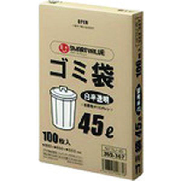 【メーカー在庫あり】 N115J45 プラス(株) JTX 365367)ゴミ袋LDD白半透明45L100枚 N115J45 N115J-45 JP店