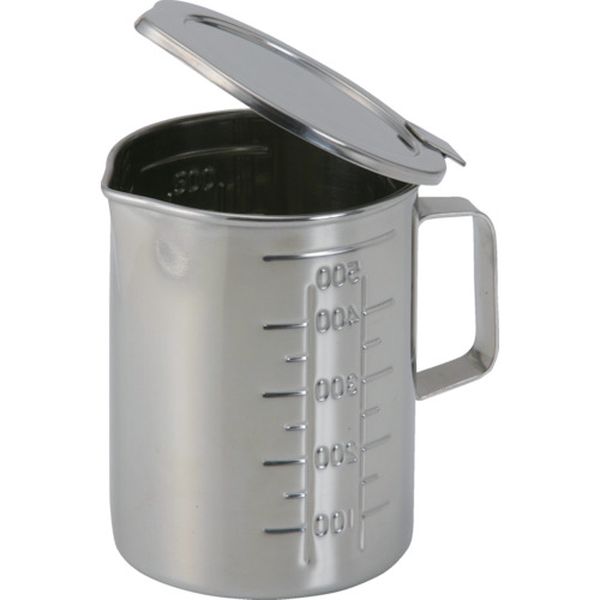 【メーカー在庫あり】 OM4964 (株)オオモリ オオモリ フタ付口付ビーカー(丁番タイプ) 500cc OM49-64 JP店