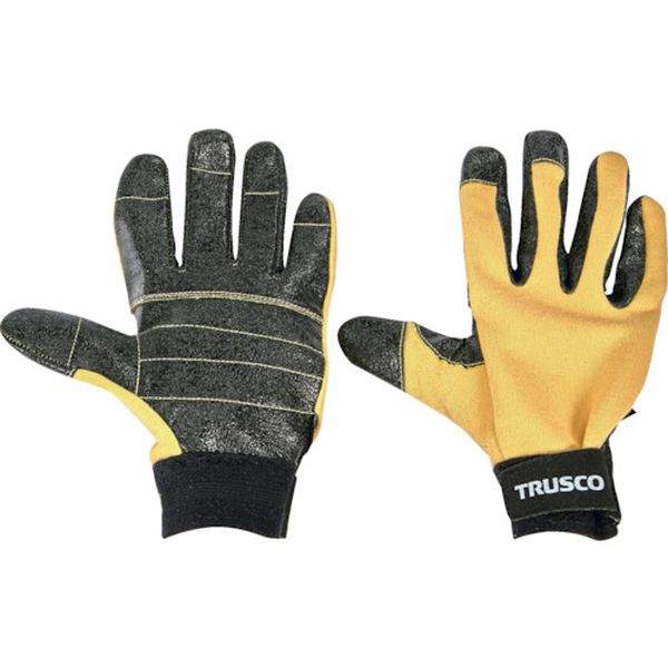 ・釘やガラス破片等が突き刺さりにくい性能に優れております。・手のひら側に突き刺し防護機能、手の甲側に耐切創機能があります。・清掃業や釘や棘を扱う作業に。・色：黒×イエロー・サイズ：LL・全長(cm)：24.2・手のひら周り(cm)：25.0...