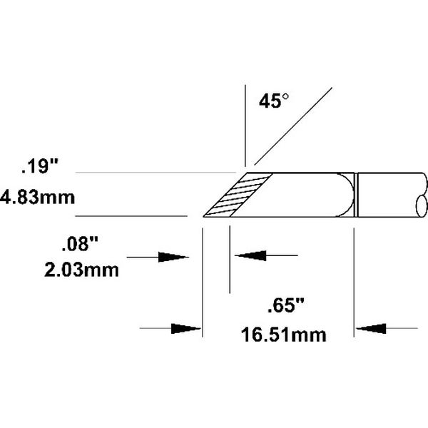 ・MXシリーズ用チップカートリッジです。・ヒーター温度413℃　K型　4.8mm x 16.5mm　45°・生産国 アメリカ・質量 6g・コード：147-0759 ・品目：SMTC1161SMTC-1161楽天 JP店