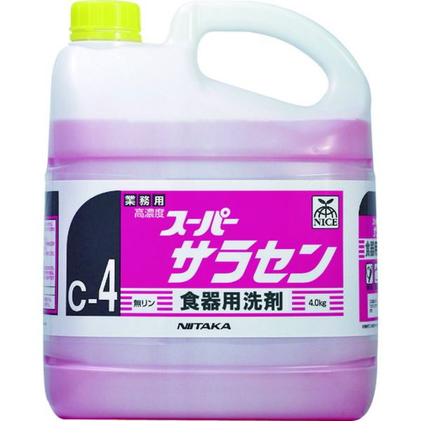 ・コンパクトな高濃度食器用洗剤です。・油汚れへの洗浄力が高く、経済性に優れます。・食器・調理器具の洗浄、野菜・果物の洗浄に。・容量(kg)：4・幅(mm)：203・高さ(mm)：254・奥行(mm)：124・使用量の目安：水40Lに原液10〜20g、水1Lに6倍希釈液1.5g〜3.0gにてご使用ください。・主成分：界面活性剤(56％)、安定化剤・生産国 日本・JANコード 4975657200133・質量 4.200kg211842楽天 JP店　