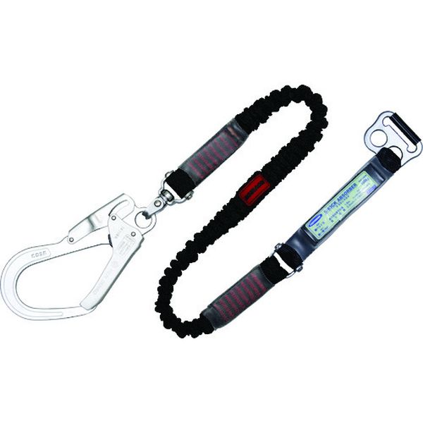 【メーカー在庫あり】 胴ベルト型墜落制止用器具用ランヤード(伸縮タイプ)ノビロン(BK)ショックアブソ..