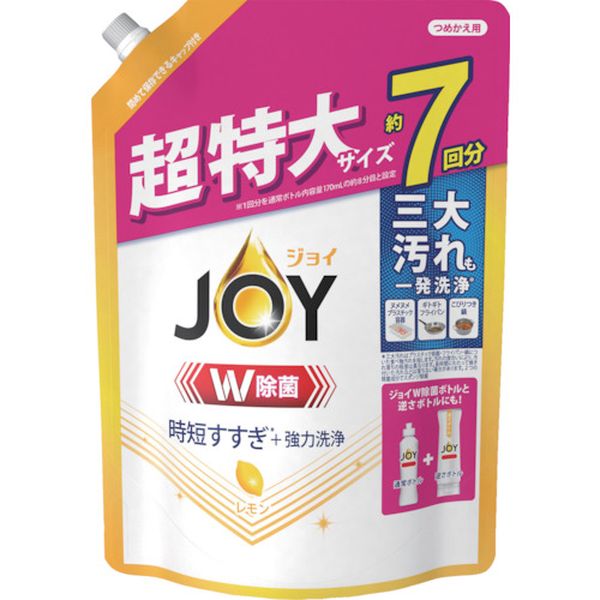 【メーカー在庫あり】 P＆Gジャパン(同) P＆G ジョイ W除菌 食器用洗剤 レモン 詰め替え 超特大 910ml 402338 JP店