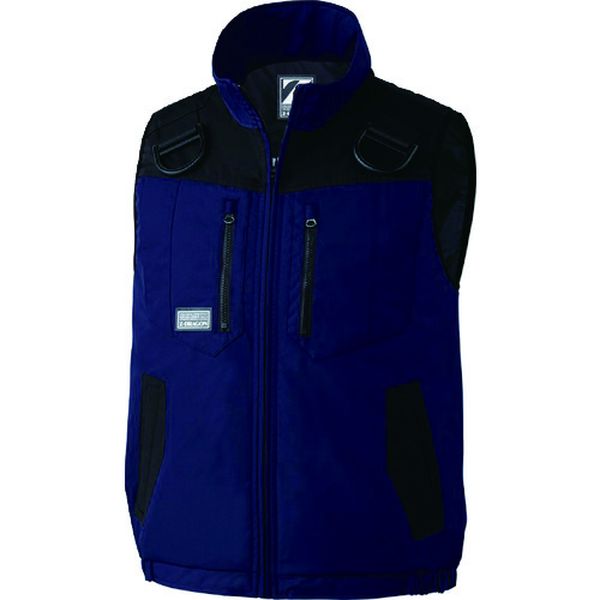 ・フルハーネス対応防寒ベストです。・色：ネイビー・サイズ：M・着丈(cm)：63・胸囲(cm)：108・適合胸囲(cm)：108・肩幅(cm)：40・ポリエステル85%綿15%(タフタ)・生産国 中国・JANコード 493230968819...