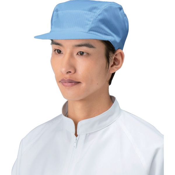 ・シンプルなデザインの帽子です。男女を問わず着用出来ます。・つば付きキャップです。・後ろゴム絞りです。・精密機器製造業や医薬品業界の包装、パッケージングの工程。食品業界。・半導体・液晶パネル・電子部品・印刷・写真・通信・精密機器に。　・色：ブルー・サイズ：M・頭周り(cm)：57〜61・ISO Class：7・頭囲(cm)：57〜61・ISO Class7(Fed/STDクラス10000)相当品・男女共用・導電糸5mmストライプ(黒)・本体：ポリエステル(静電気を制御する導電糸入り)・クリーンパックではありません。・生産国 ベトナム・JANコード 4580206980437・質量 35g・コード：135-7682 ・品目：FD451C02MFD451C-02-M楽天 JP店　