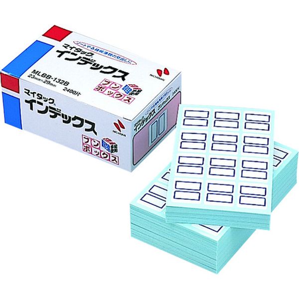 ・基材：上質紙・粘着剤：アクリル系・剥離紙：ポリラミ紙・12片×200シート入り(2，400片入り)・1片：23mmX29mm・中、青枠・生産国 日本・JANコード 4987167036287・質量 430g・コード：136-0403 ・品目：MLBB132BMLBB-132B楽天 JP店　