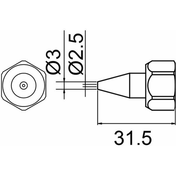 ・806用交換ノズルです。・801用交換ノズル。・品名：ノズルφ2.5・摘要：801、806・生産国 日本・JANコード 4962615003592・質量 20g・コード：849-7254 ・品目：801N2.5801-N-2-5楽天 JP店　