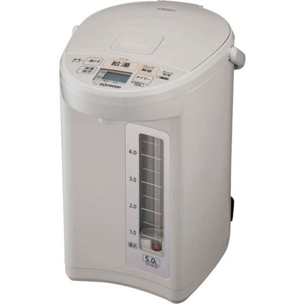 ・給水のタイミングを光・音で知らせてくれる「給水お知らせ」機能つきです。・「6段階タイマー」で最大16時間までタイマー設定可能です。・「給湯」機能だけを有効にすることができます。・色：ホワイトグレー・容量(L)：5.0・幅(mm)：230・奥行(mm)：315・高さ(mm)：340・消費電力(W)：985・電源(V)：単相100V・電源コード長さ(m)：1.0・湯沸かし消費電力：985W・電源コード長さ：1.0m・容量：5.0L・用途に合わせて選べる 「4段階保温設定」(98℃・90℃・80℃・70℃)・ふた：ポリプロピレン・胴：印刷鋼板・内容器：ステンレス＋フッ素加工・生産国 中国・JANコード 4974305219626・質量 3.400kg・コード：232-1460 ・品目：CDSE50WGCD-SE50-WG楽天 JP店