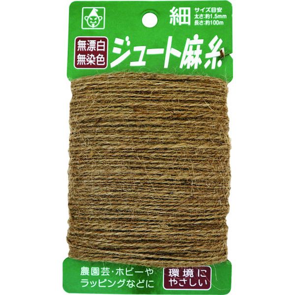 ・環境にやさしい天然素材を使用した無漂白、無染色の糸です。・農園芸、ホビー。・長さ(m)：約100・糸太さ(mm)：約1.5・糸：ジュート(黄麻)・繊維には油分が含まれていますので、接するものに油染みができる場合があります。・台紙裏面の注意事項をよく読んでご使用下さい。・生産国 日本・JANコード 4960587032152・質量 80g・コード：198-3567 ・品目：32153215楽天 JP店