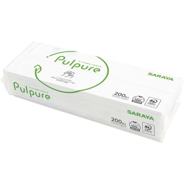 【メーカー在庫あり】 サラヤ(株) サラヤ ペーパータオルパルピュア200枚入り×49袋 51864 JP店