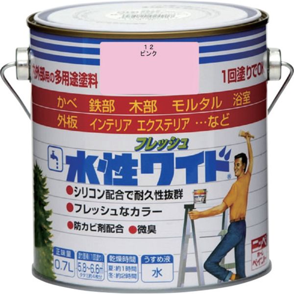 【メーカー在庫あり】 水性フレッシュワイド 0.7L ピンク HTA184-0.7 4976124033339 JP店