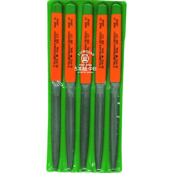 【メーカー在庫あり】 DE00502 ツボサン(株) ツボサン 組ヤスリ 5本組 楕円 中目 DE005-02 JP店