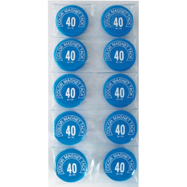 【メーカー在庫あり】 MR40BU (株)ミツヤ ミツヤ カラーマグネット丸型＃40 青 10個入り MR-40-BU JP店