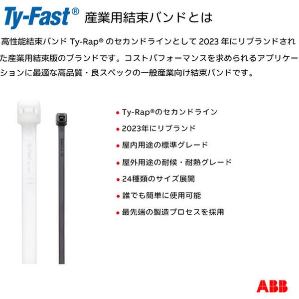 【メーカー在庫あり】 Ty-Fast産業用ケーブルタイ(結束バンド) 標準グレード(ナチ...