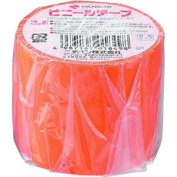・柔軟で水・湿気に強い、軟質塩ビを基材としたテープです。・脱鉛タイプです。・豊富なカラーバリエーションがあります。・色：橙・幅(mm)：50・長さ(m)：10・厚さ(mm)：0.20・JIS-C2336適合品・基材：ポリ塩化ビニール・粘着剤：ゴム系・電気絶縁用の場合は600V以下でご使用下さい。電源を切って作業して下さい・生産国 日本・JANコード 4987167018498・質量 130g・コード：136-1975 ・品目：VT5013VT-5013楽天 JP店