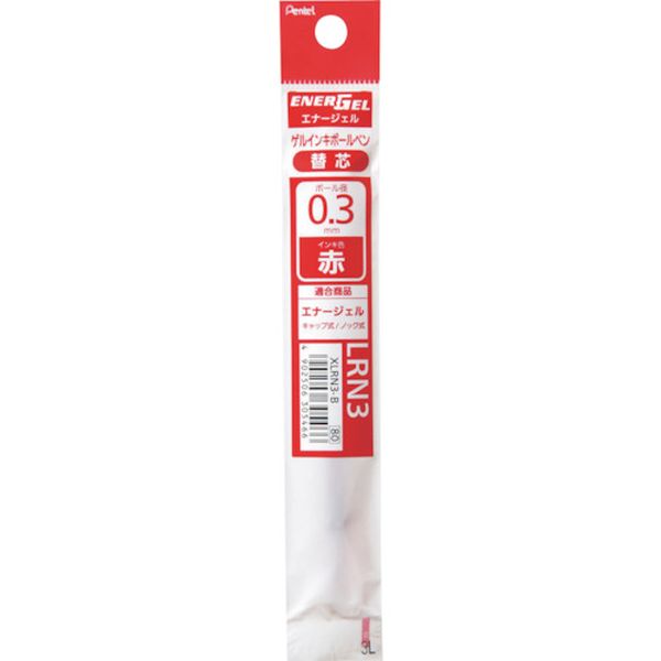 【メーカー在庫あり】 XLRN3B ぺんてる(株) ペンテル エナージェルリフィル LRN3 赤 XLRN3-B JP店