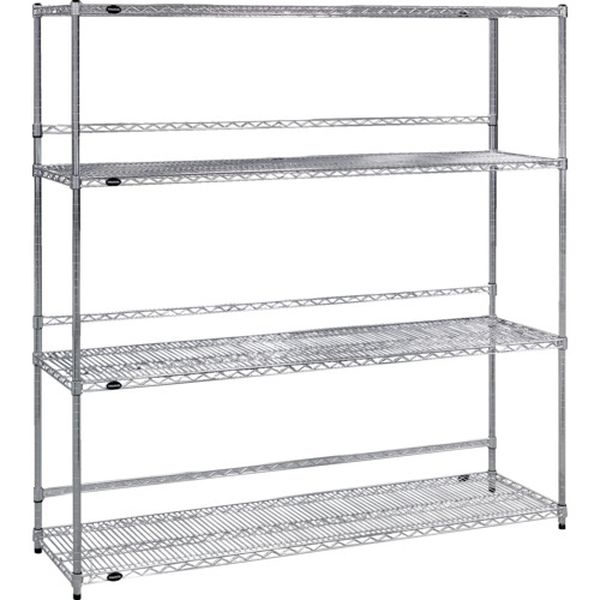 ステンレス製メッシュラック W1824XD457XH1838 4段 バックバー付 TSMBB6644 JP店