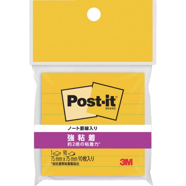 ・約2倍の粘着力(3M通常粘着比)で、パソコンや電話、キャビネットなどの樹脂面や垂直面など、つきにくかった場所にもしっかり貼れてはがれにくい製品です。・粘着力が通常の約2倍(当社通常粘着製品比)で、目にとまりやすいネオンカラーです。・パソコンのフレームや段ボールに・垂直面に・色：ビビットイエロー・縦(mm)：75・横(mm)：75・パック入数：90枚×1冊・罫線入り・本体:紙・粘着剤:アクリル系・生産国 アメリカ・JANコード 4550309180232・質量 46g・コード：256-9191 ・品目：630SSYN630SS-YN楽天 JP店