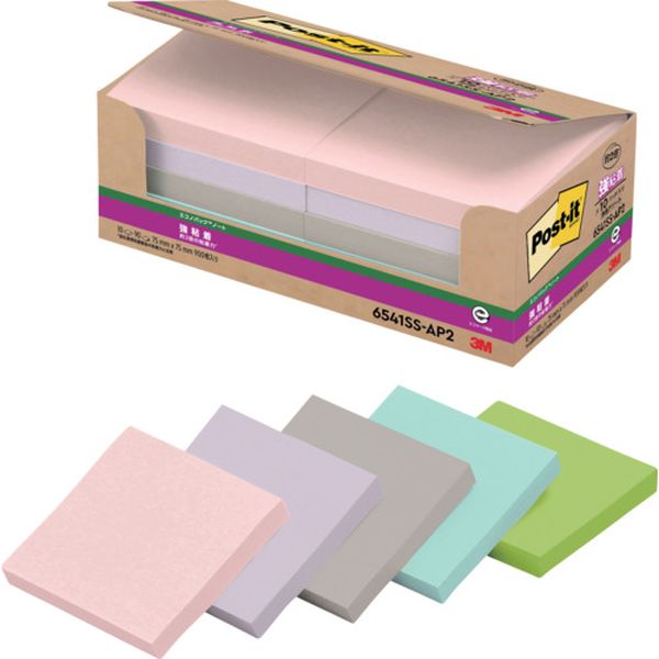 【メーカー在庫あり】 6541SSAP2 スリーエム 3M ポスト・イット(R) エコノパック 強粘着ノート 再生紙 ..