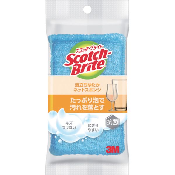 【メーカー在庫あり】 WNT77KB スリーエム 3M スコッチ・ブライト 泡立ちゆたか ネットスポンジ ブルー..