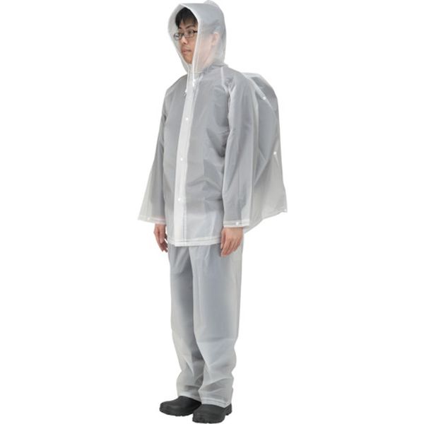 【メーカー在庫あり】 156090M (株)カジメイク カジメイク EVAレインスーツ(マチ付リュックサック) クリア M 1560-90-M JP店