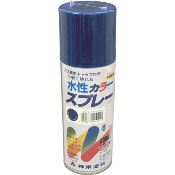・霧が細かくタレにくく、塗膜は日光や風雨に強いです。・有害なフロン、鉛化合物は使用していません。・水系なのでいやな臭いがなく、どんな塗料の上にも塗れます。・屋内外の金属(鉄)、木部、コンクリート、スレート、プラスチックなど。・色：コバルトブルー・容量(L)：0.3・乾燥時間：50分　(20℃)・塗布面積：0.6〜1.0［［M2］］(2回塗り)・塗布時間：0.6〜1.0［［M2］］(2回塗り)・エアゾール塗料・アクリル・室内での作業時は換気に注意してください。・生産国 日本・JANコード 4955473290211・質量 322g・コード：851-1896 ・品目：29210.32921-0-3楽天 JP店