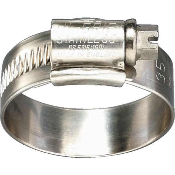 ・バンドに刻印されているBS5315は、英国工業規格BS5315に認定された製品である事を証明しています。・スチールメッキは、BS1706に準拠し、表面処理が施されています。・ステンレス材は、SUS304を用い、強靭性と防蝕性を高めています。・パッケージは、スチールメッキ製がブルー、オールステンレス製がグリーンのカラーで統一されており、識別しやすくなっています。・庭や住宅、実験室・工場施設などにおける様々なホースの固定に。・最大径(mm)：40・最小径(mm)：30・バンド幅(mm)：13・厚さ(mm)：0.9・6角ボルト(mm)：7・サイズ径(mm)：30〜40・バンド:SUS304・ハウジング:SUS304・スクリュー:SUS304・生産国 イギリス・JANコード 4549123172769・質量 29g・コード：825-8159 ・品目：JCSSUS3041X・10個入りJCS-SUS304-1X楽天 JP店