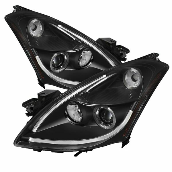 【USA在庫あり】 Spyder 日産 Altima 4Dr 10年-12年 プロジェクター ヘッドライト Light DRL LED Halo ブラック PRO-YD-NA104D-LTDRL-BK spy5076830 JP店