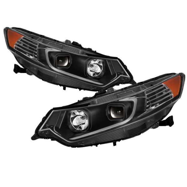 【USA在庫あり】 Spyder Xtune 09年-14年 Acura TSX プロジェクター ヘッドライト - Light Bar DRL ブラック PRO-JH-ATSX09-LB-BK spy9042218 JP店