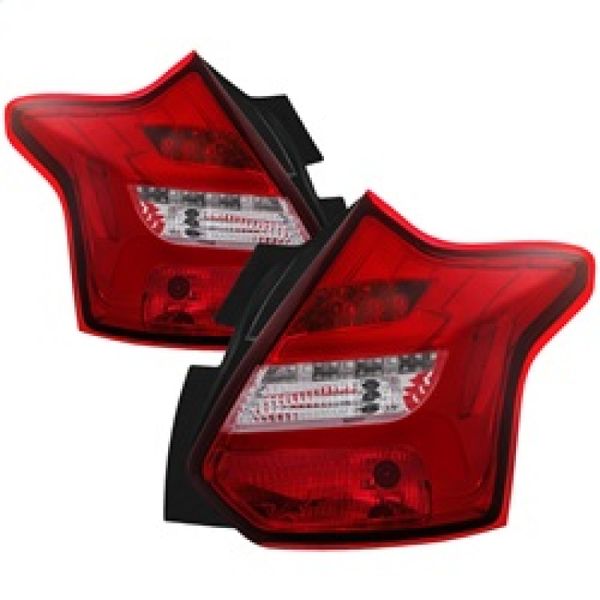 【USA在庫あり】 Spyder 12年-14年 Ford Focus 5DR LED テールライト - レッド クリア (ALT-YD-FF12-LED-RC) spy5085153 JP店