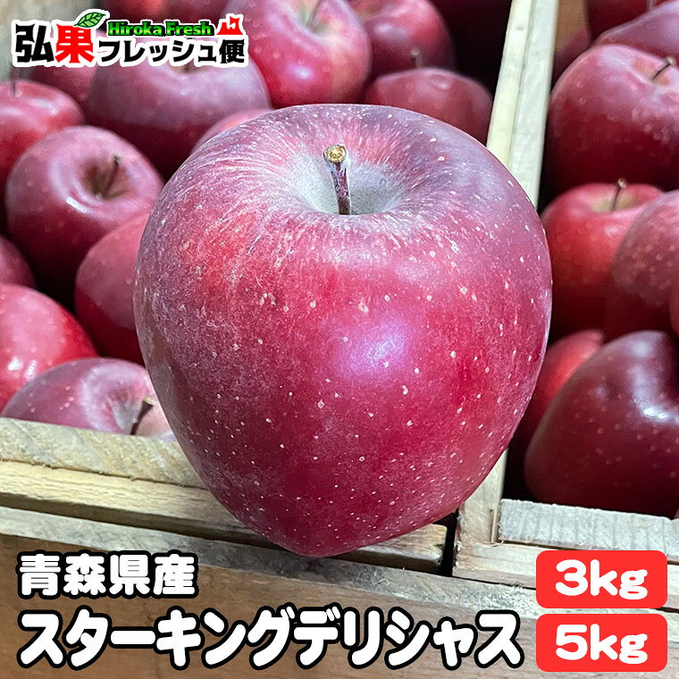【ご予約受付中／10月中旬～発送】青森りんご スターキングデリシャス 訳あり 3kg前後 8〜12玉／5kg前後 12〜23玉 家庭用 送料無料 傷あり わけあり ワケアリ 林檎 リンゴ 青森県産 3キロ 5キロ お徳用 懐かしい 品種 珍しい 希少 弘果 産地直送