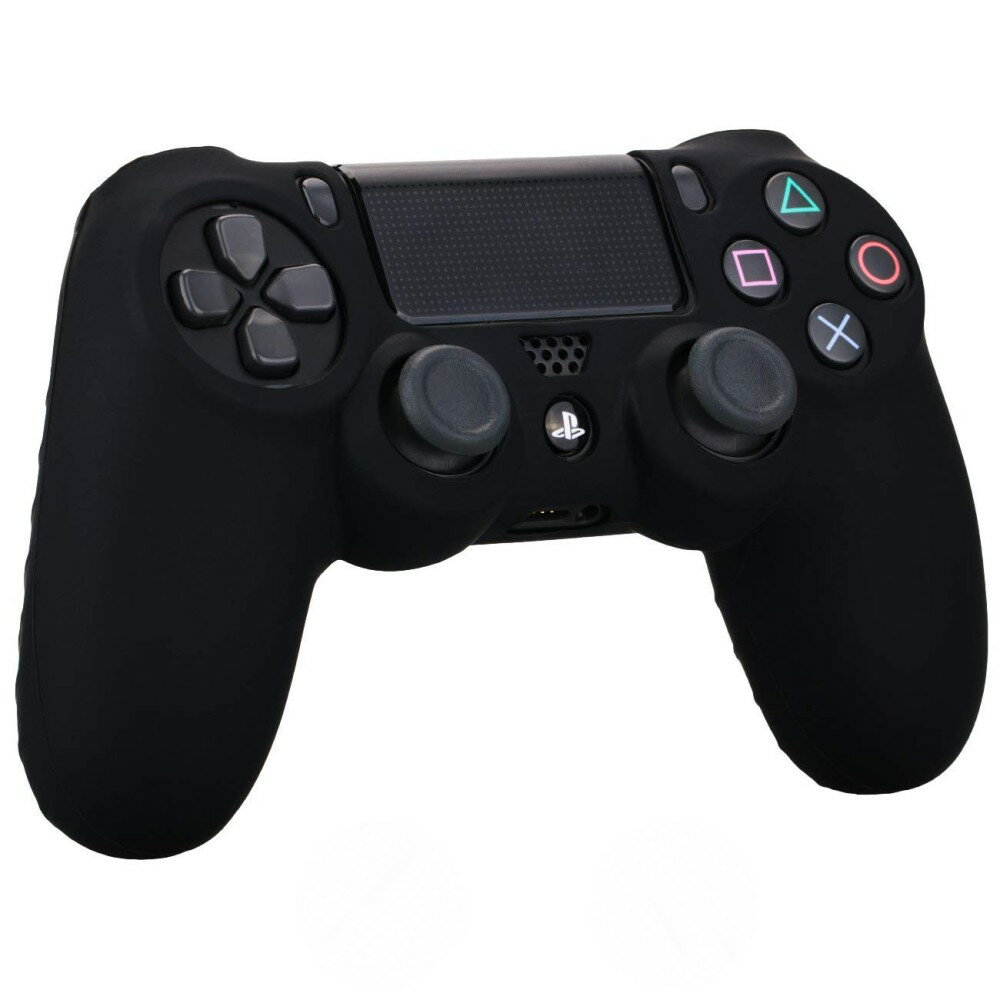 PS4 コントローラー用シリコンケース 《ブラック》 スキンケース 保護カバー[定形外郵便、送料無料、代引不可]