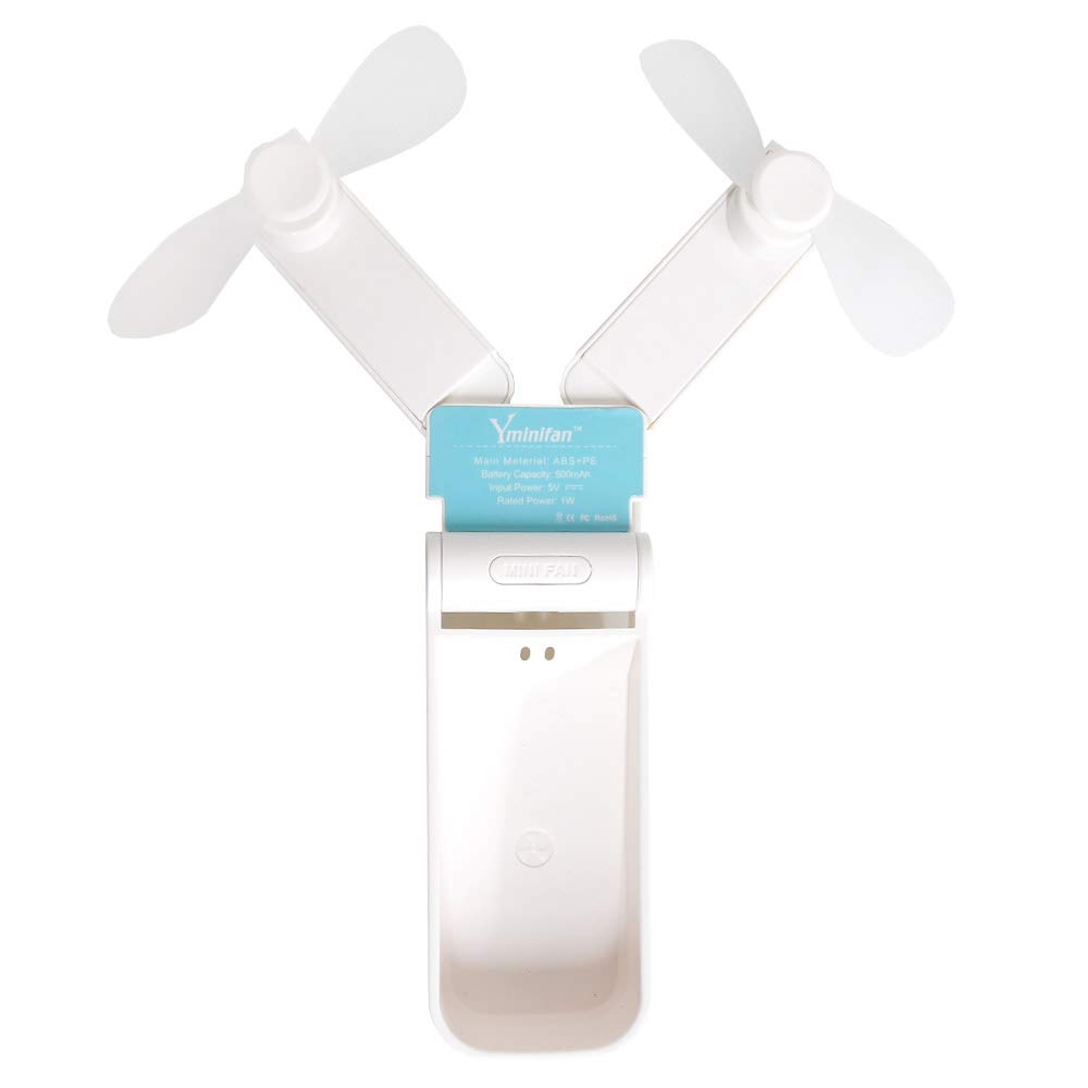 充電式 ミニ 扇風機 《ホワイト》 USB 手持ち 卓上 ファン 2WAY コンパクト 軽量 携帯扇風機[定形外郵便、送料無料、代引不可] h_fan