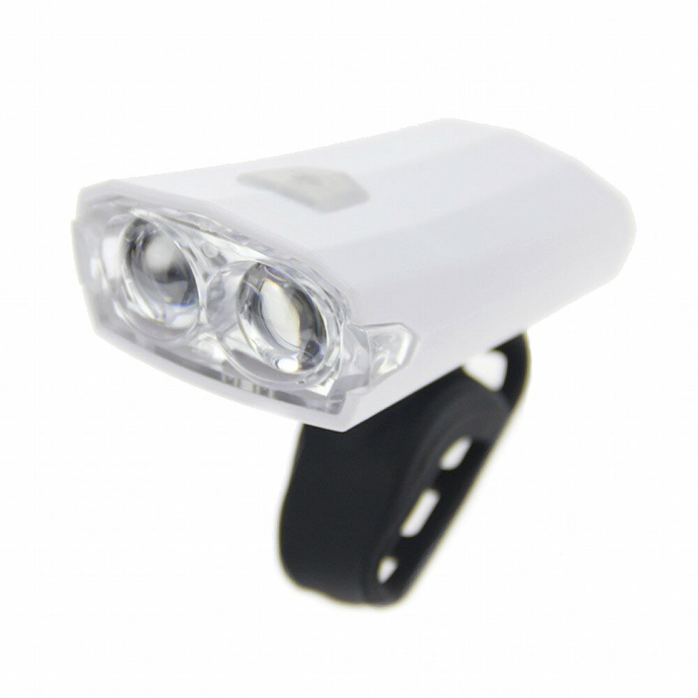 USB充電式 自転車ヘッドライト 《ホワイト》 3点灯 マウントタイプ[定形外郵便、送料無料、代引不可]